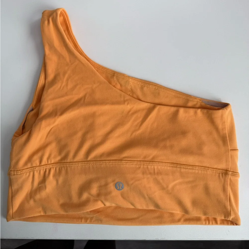 Lululemon Align Asymmetrical One Shoulder Bra Top Yellow Size 10 Nulu Yoga - Picture 4 of 7